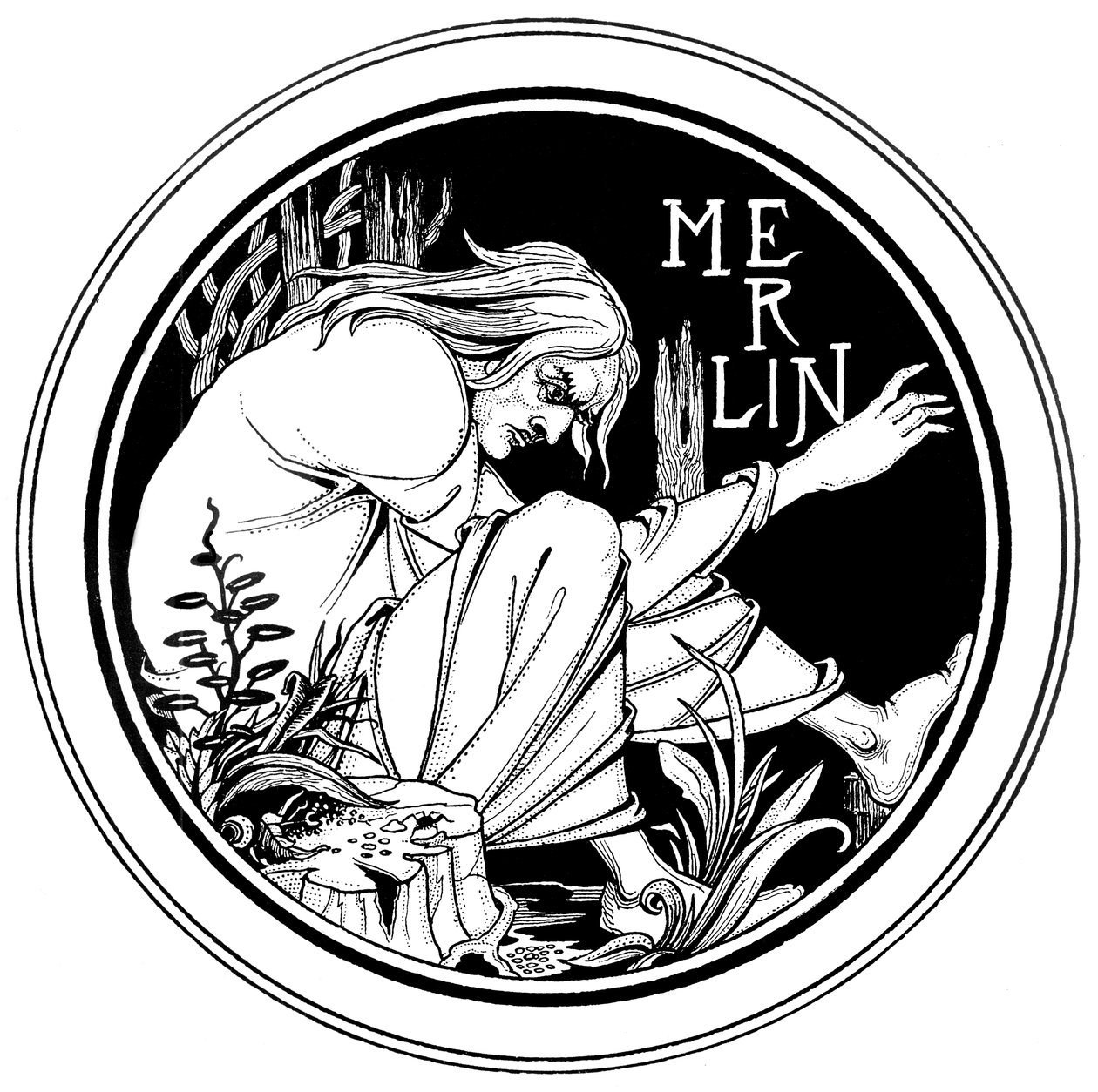 Merlin, en illustration fra 