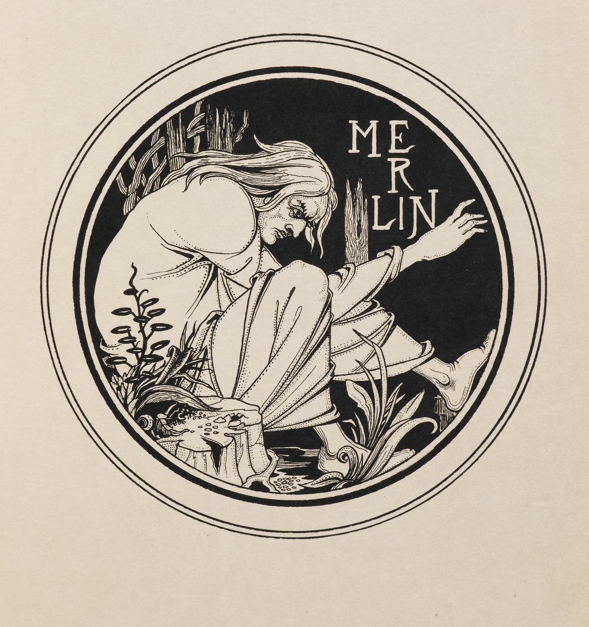 Merlin fra en bog med halvtreds tegninger af Aubrey Beardsley