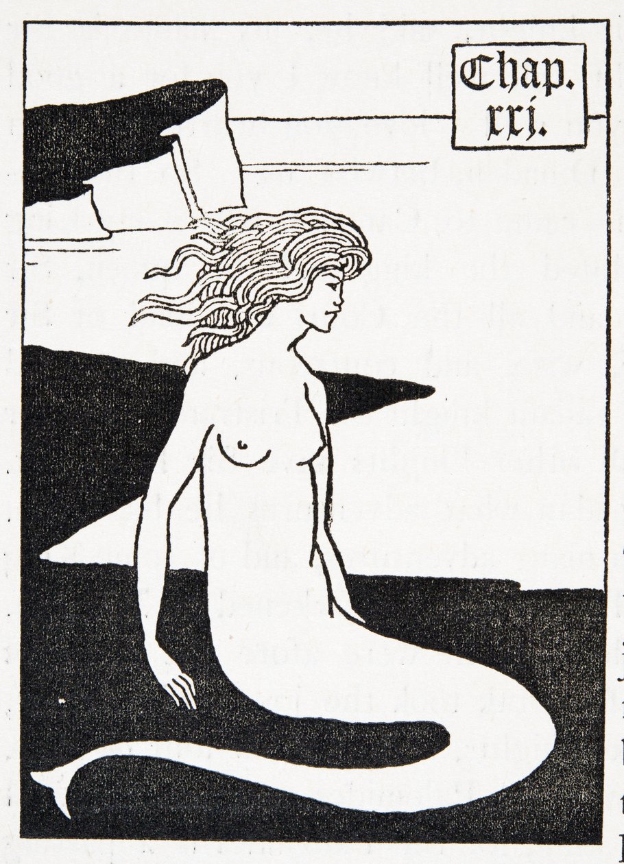 Havfrue. Kapiteloverskrift af Aubrey Beardsley