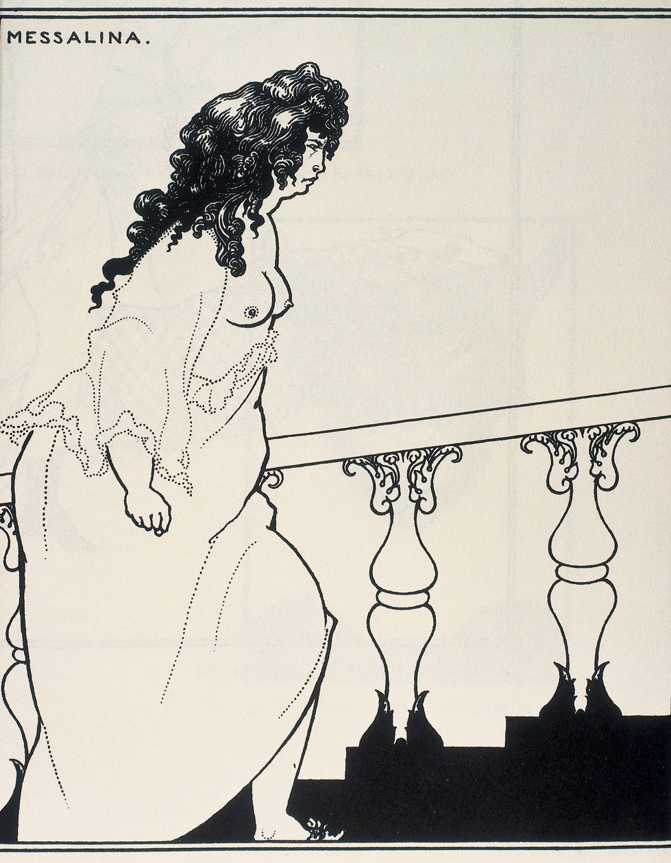 Messalina kommer ud af badet af Aubrey Beardsley