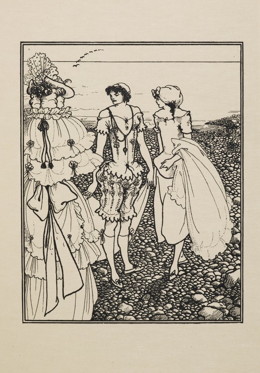 På Dieppe Beach (The Baders), fra en bog med halvtreds tegninger af Aubrey Beardsley