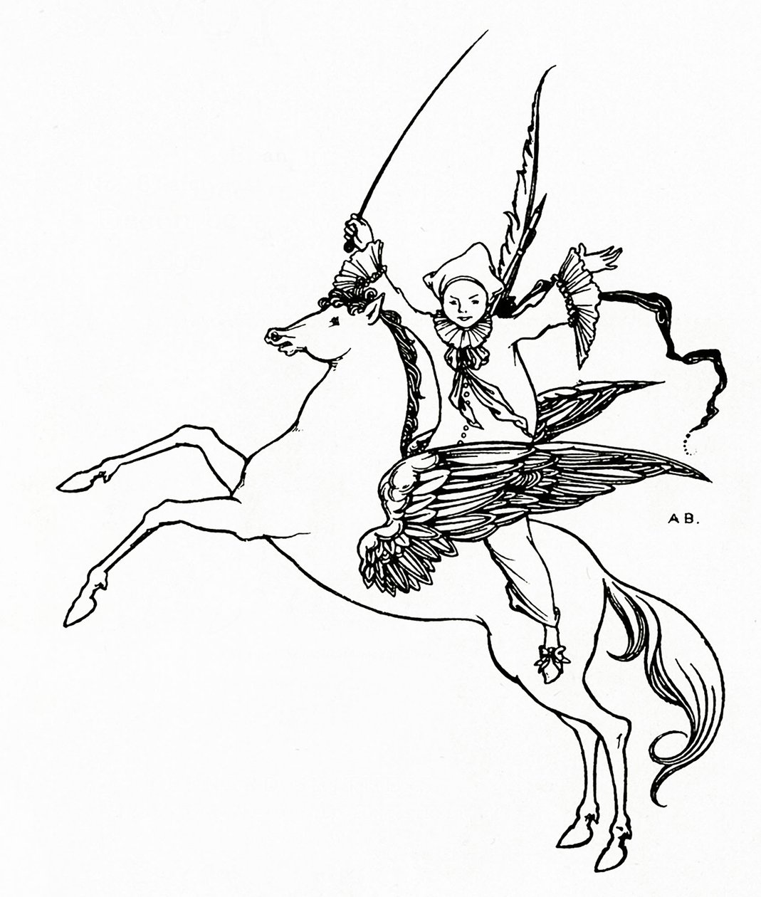 Puck på Pegasus, 1894 af Aubrey Beardsley