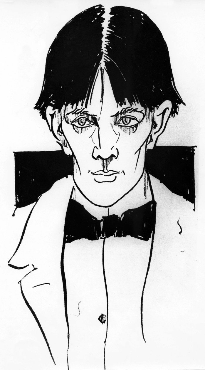Selvportræt af Aubrey Vincent Beardsley (1872-1898) engelsk illustrator og forfatter af Aubrey Beardsley