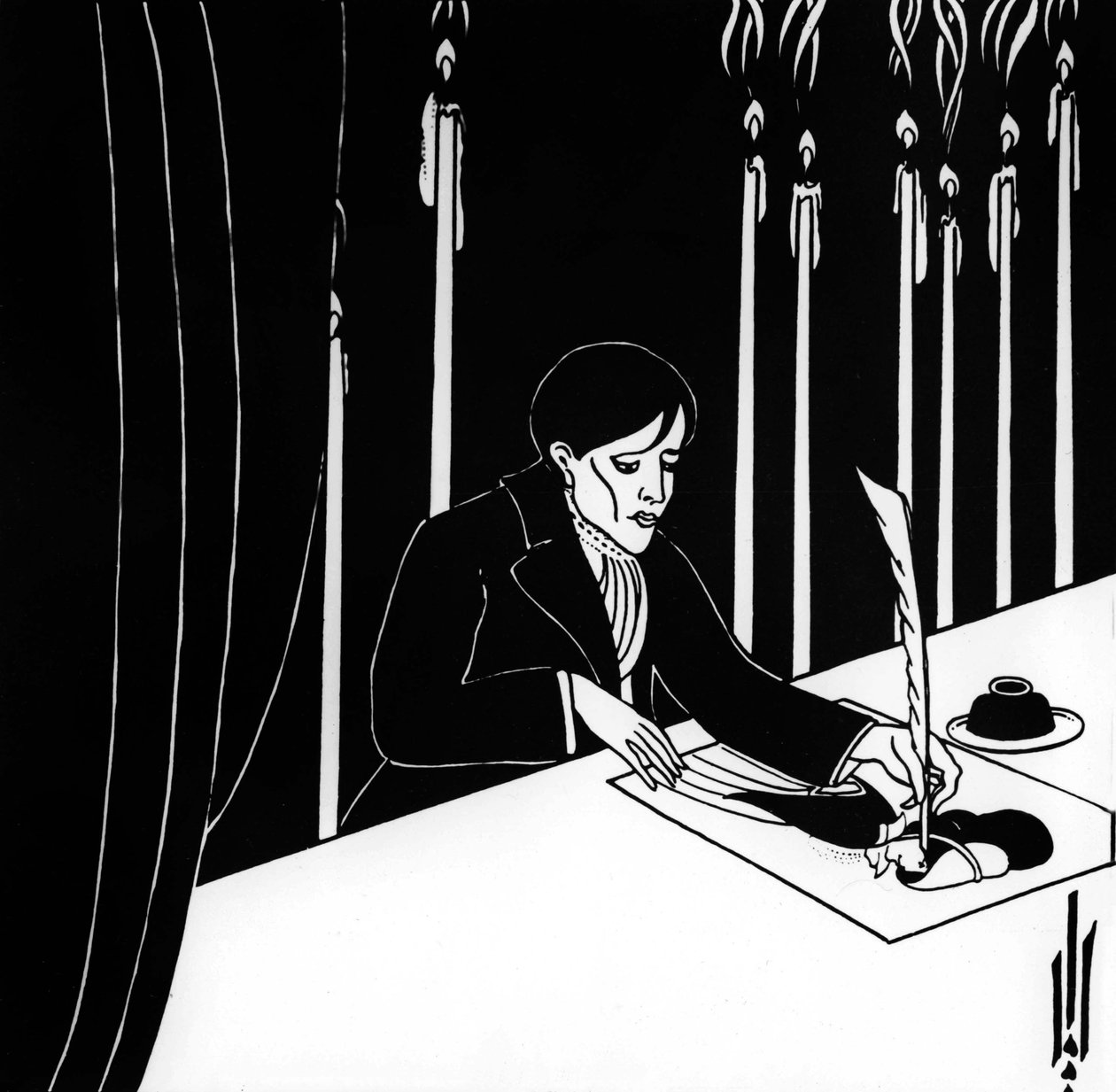 Selvportræt af Aubrey Vincent Beardsley (1872-1898) engelsk illustrator og forfatter af Aubrey Beardsley