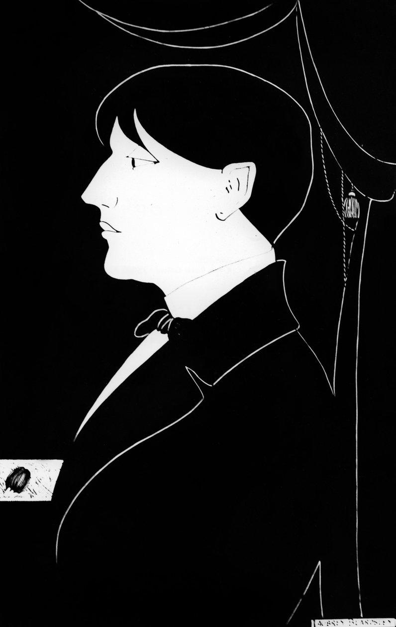Selvportræt af Aubrey Vincent Beardsley (1872-1898) engelsk forfatter og illustrator af Aubrey Beardsley