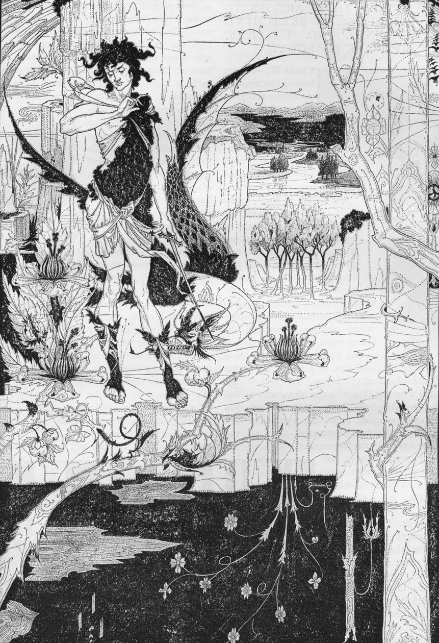 Siegfried, anden akt, c1893 af Aubrey Beardsley