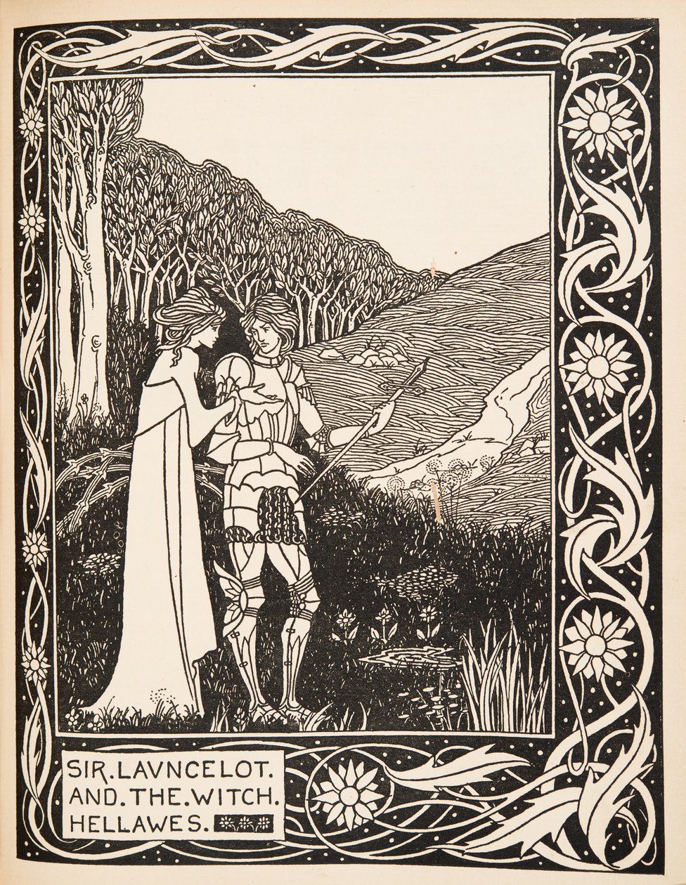 Sir Launcelot og heksen Hellawes af Aubrey Beardsley