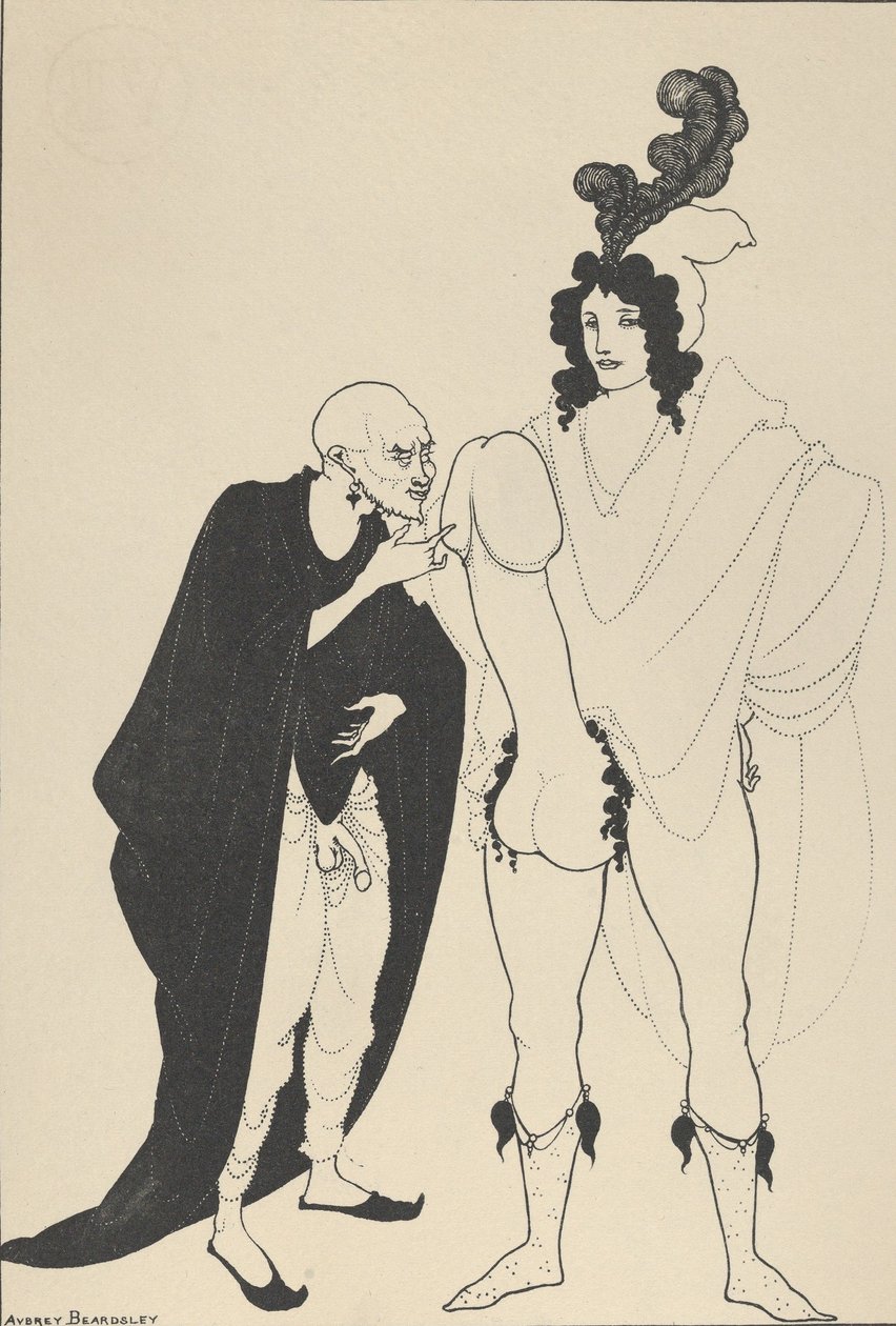 The Examination of the Herald, for The Lysistrata of Aristophanes, ca. 1926. af Aubrey Beardsley