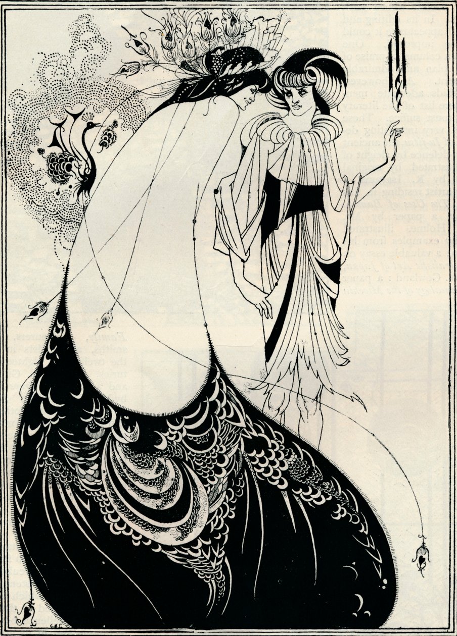 Påfuglepigen, 1893 af Aubrey Beardsley
