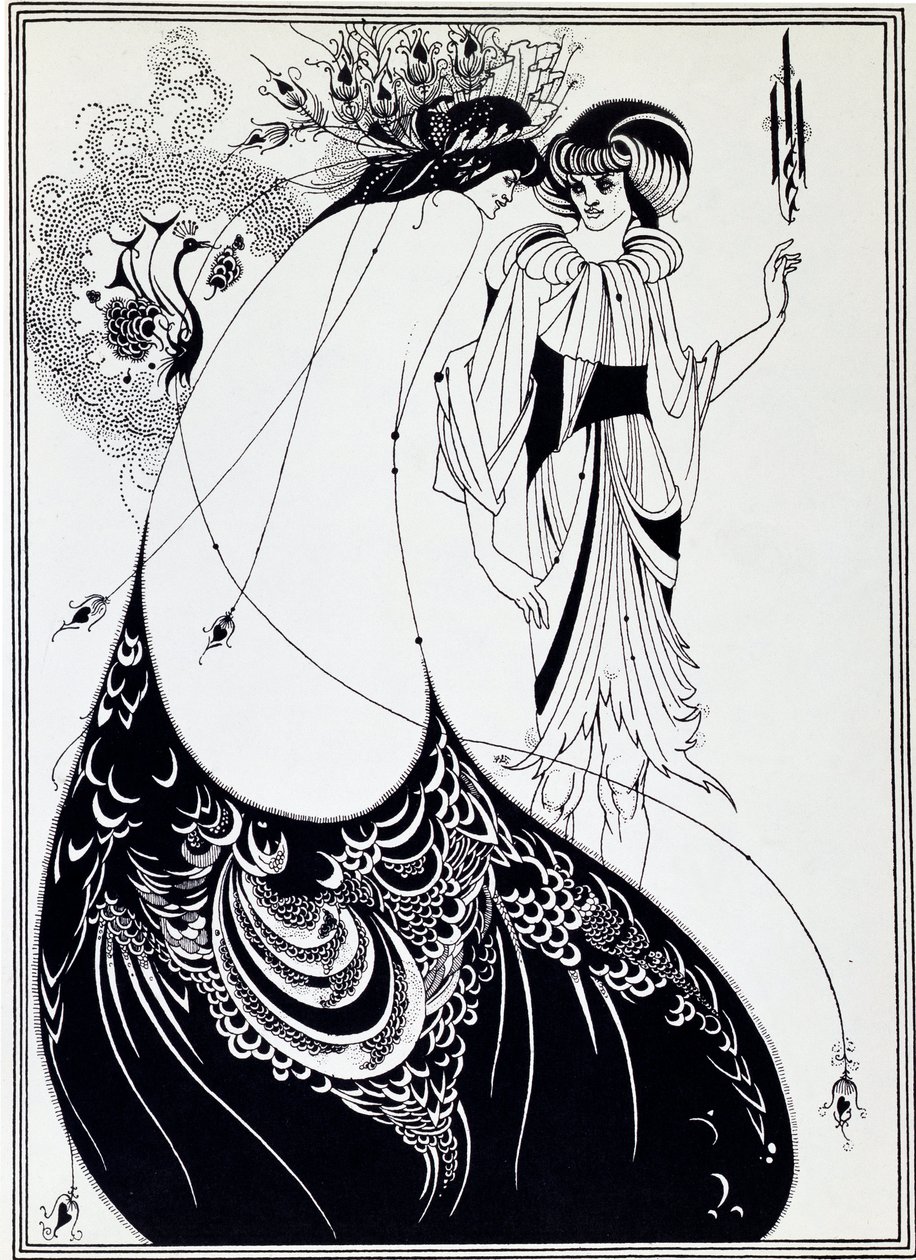 Påfugleskørtet. Illustration af Salome af Oscar Wilde - Tegning af Aubrey Beardsley