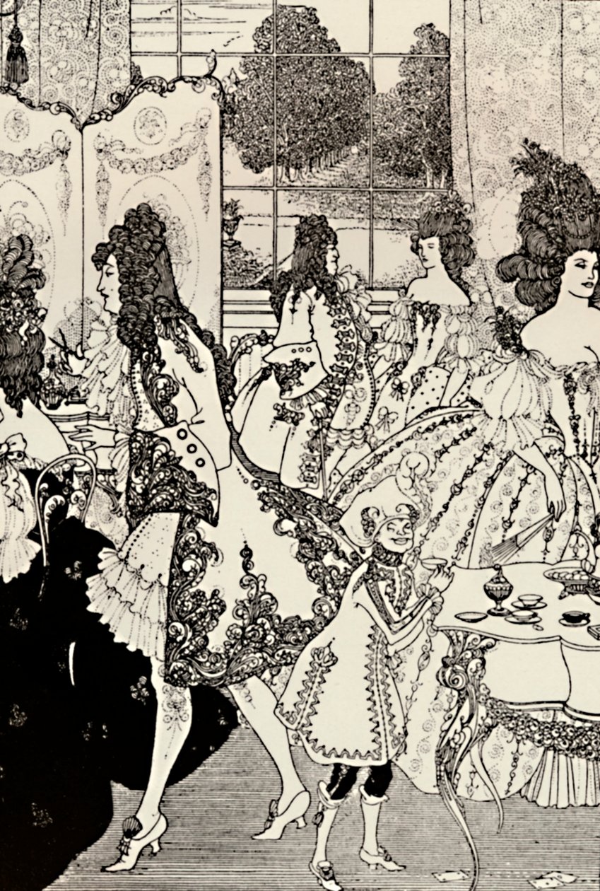 Låsens voldtægt. Alexander Pope. Pennetegning, 1896, 1923 af Aubrey Beardsley