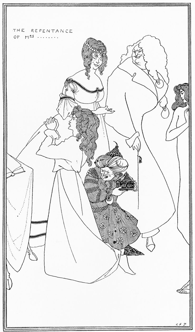 "The Repentance of Mrs...", illustration fra "The Yellow Book", ca. 1896 (litografi) af Aubrey Beardsley