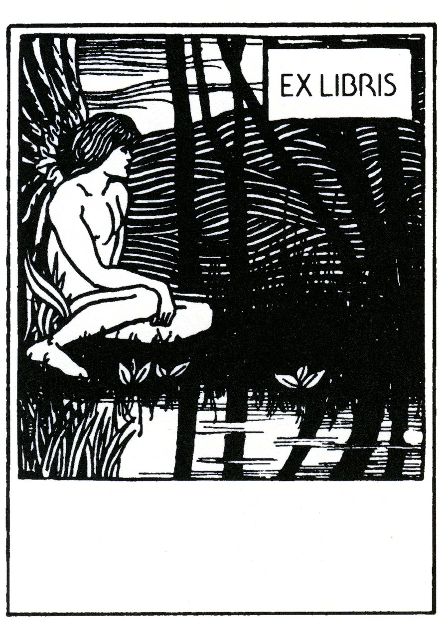 Vignette ex libris (ex-libris) af Aubrey Beardsley (1872-1898) af Aubrey Beardsley