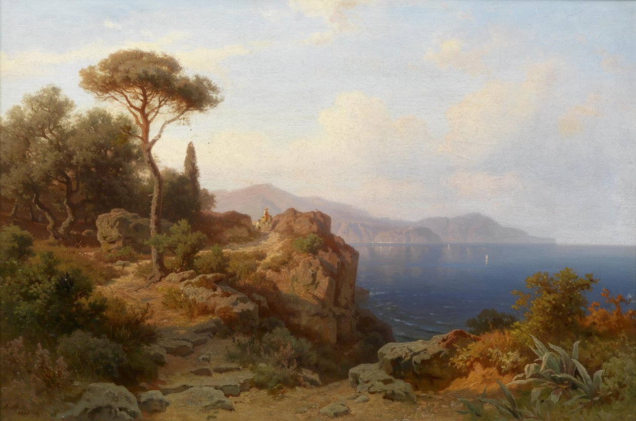 Kysten nær Nice af August Behrendsen