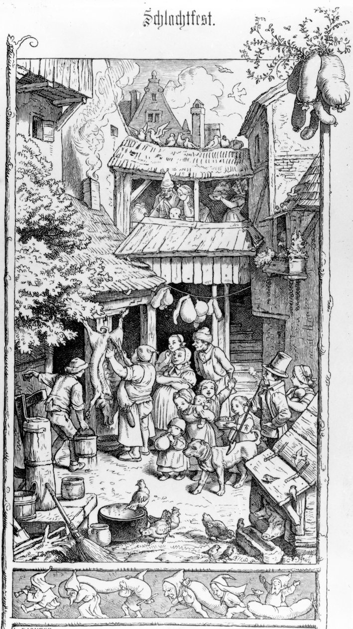 Tysk slagtefestival, indgraveret af Adrian Ludwig Richter, 1861 af August Gaber