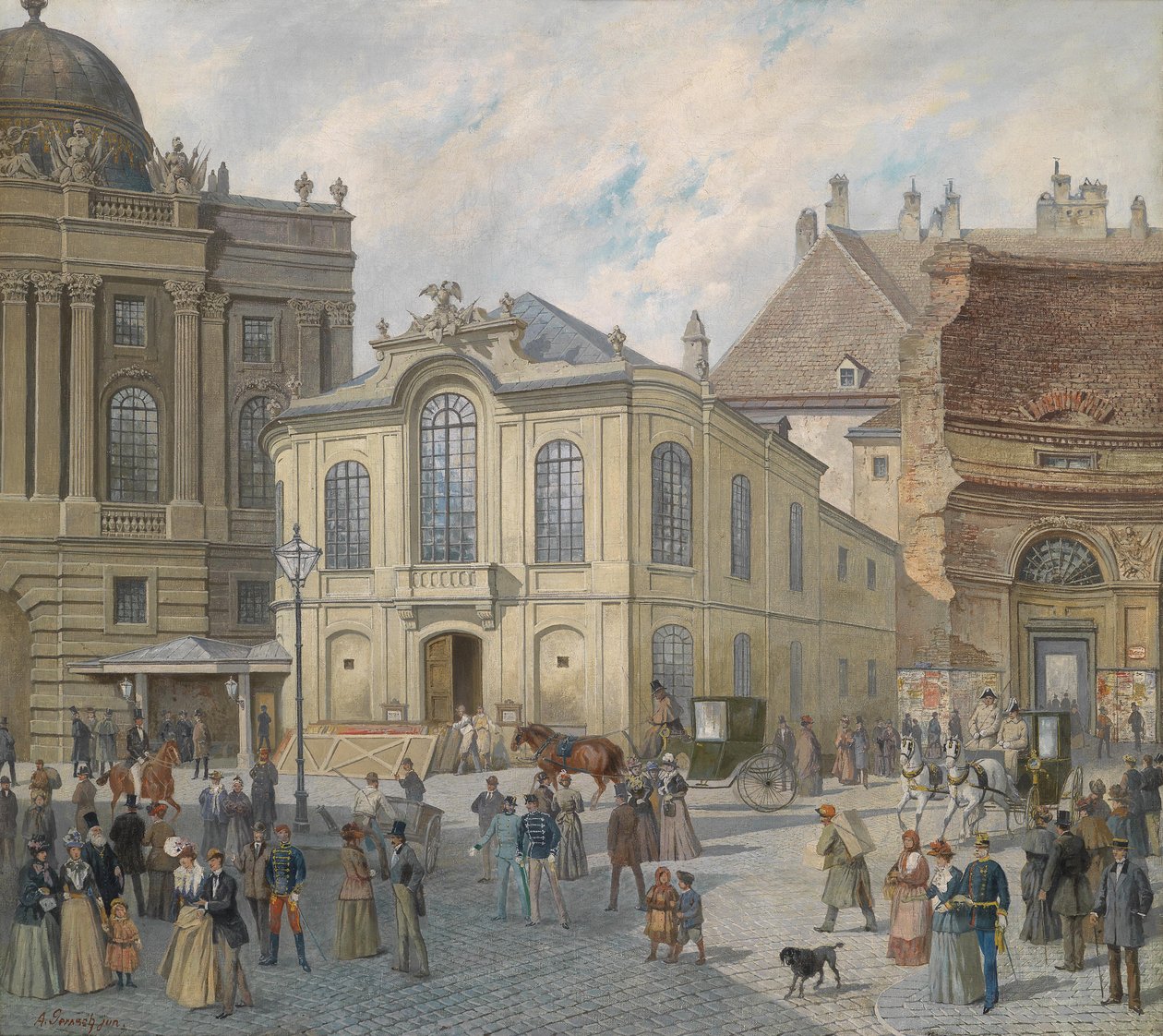 Wien, foran det gamle Burgtheater af August Gerasch