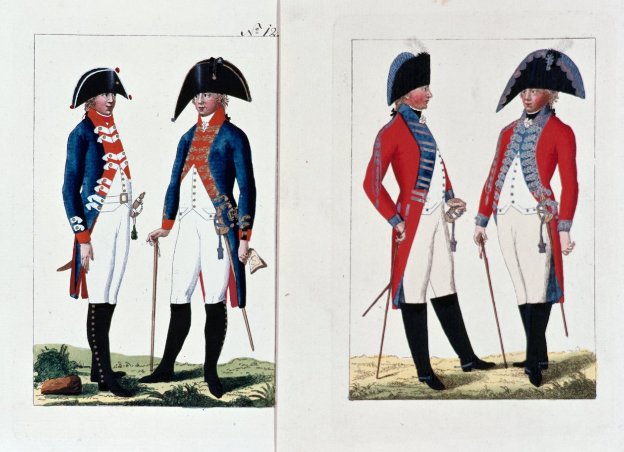 Musketerer og officerer, 1800 af August Leopold Ramm