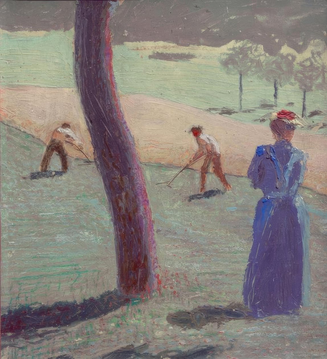 Arbejdere i marken nær Kandern af August Macke