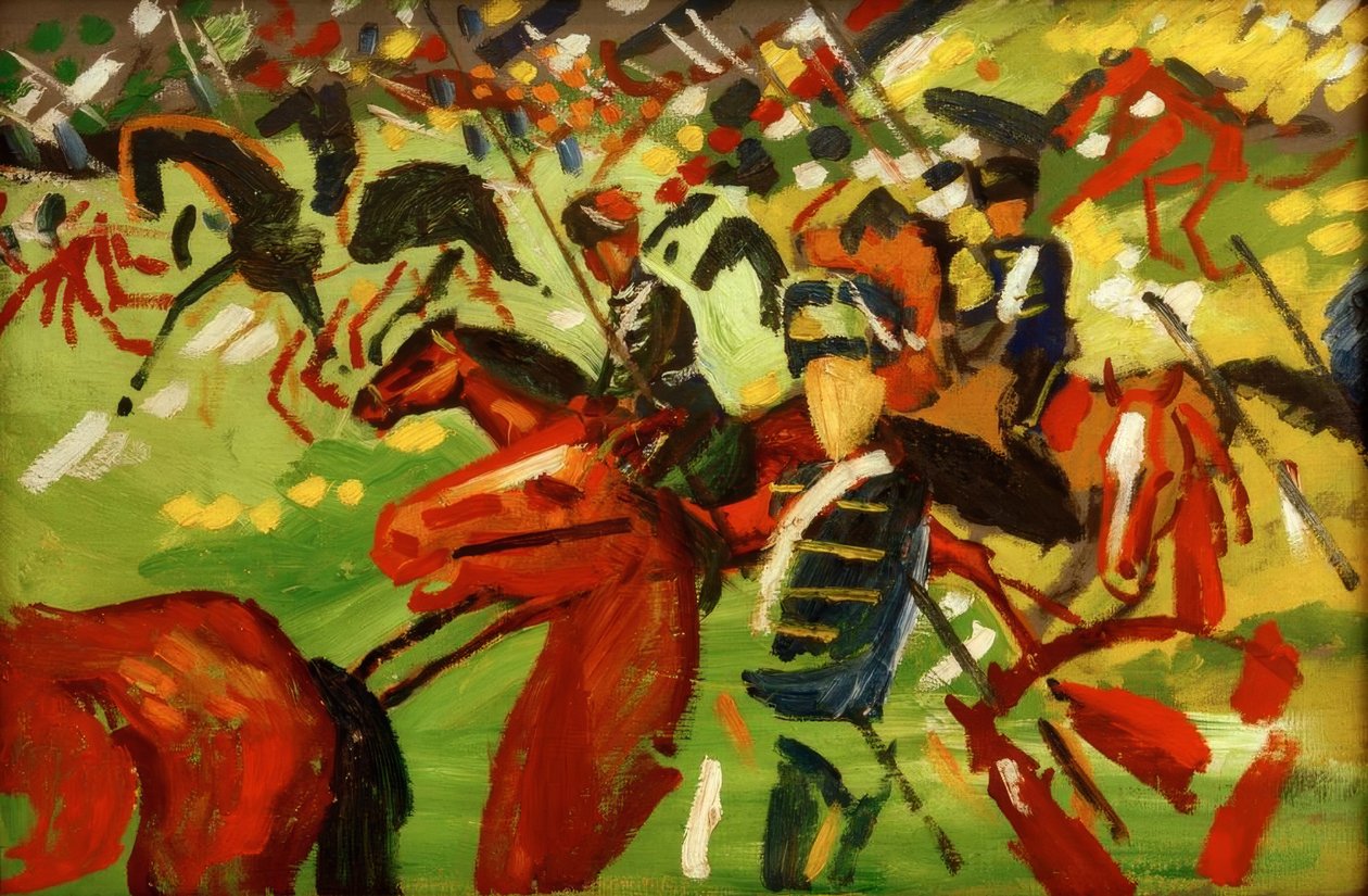 Husarer til hest af August Macke