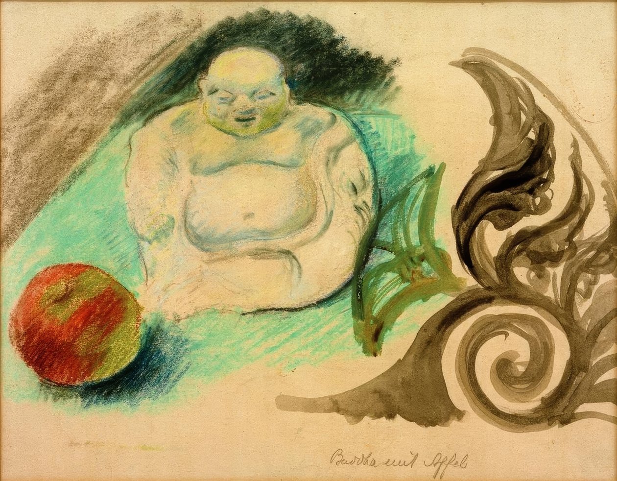 Buddha med æble af August Macke