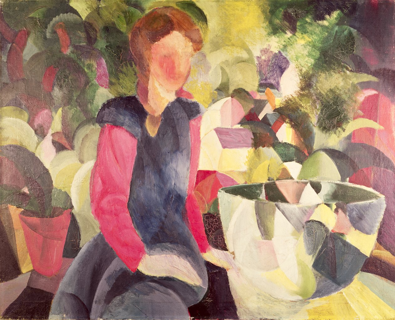 Pige med en fiskeskål, 20. århundrede af August Macke
