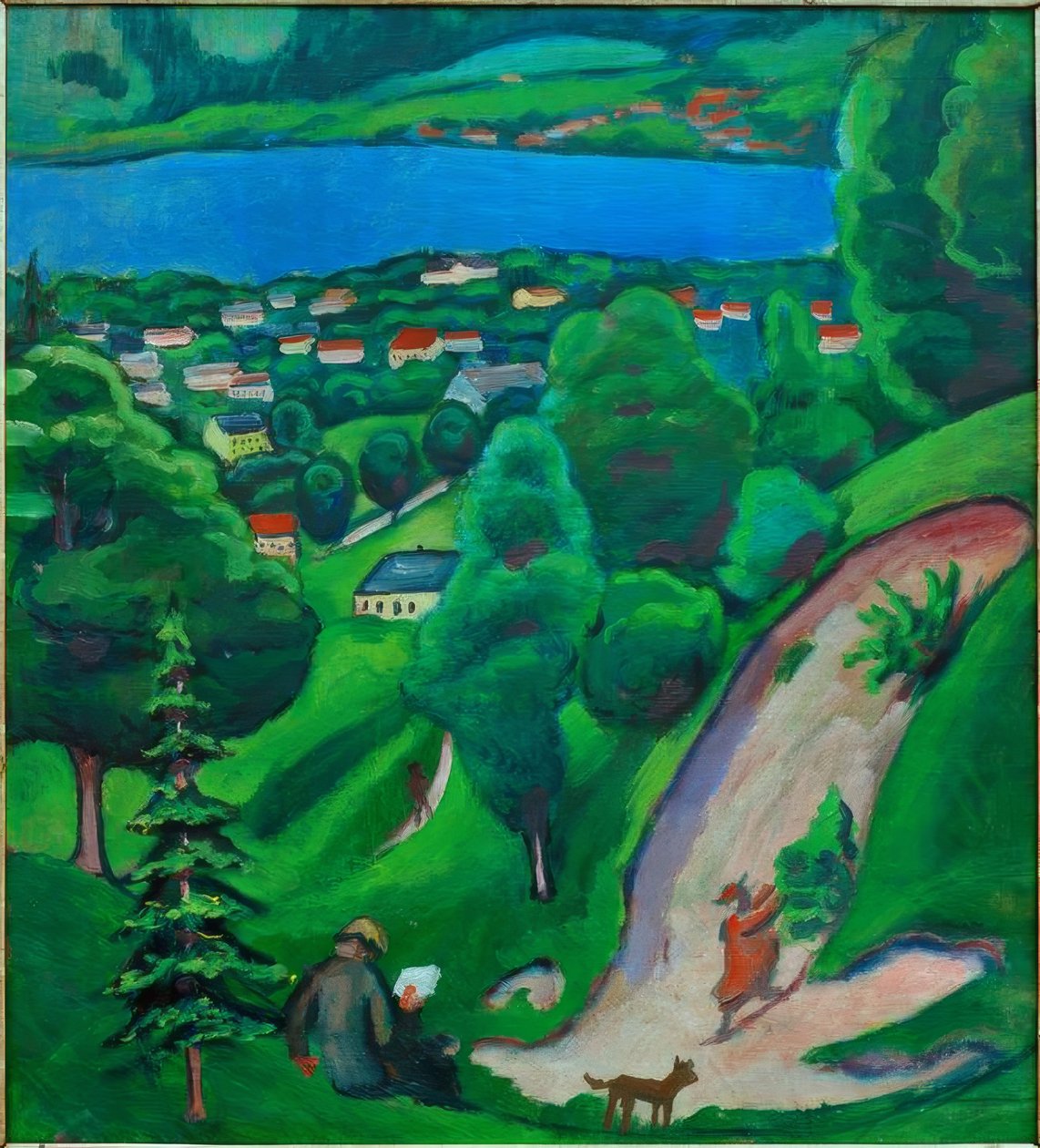 Landskab ved Tegernsee af August Macke