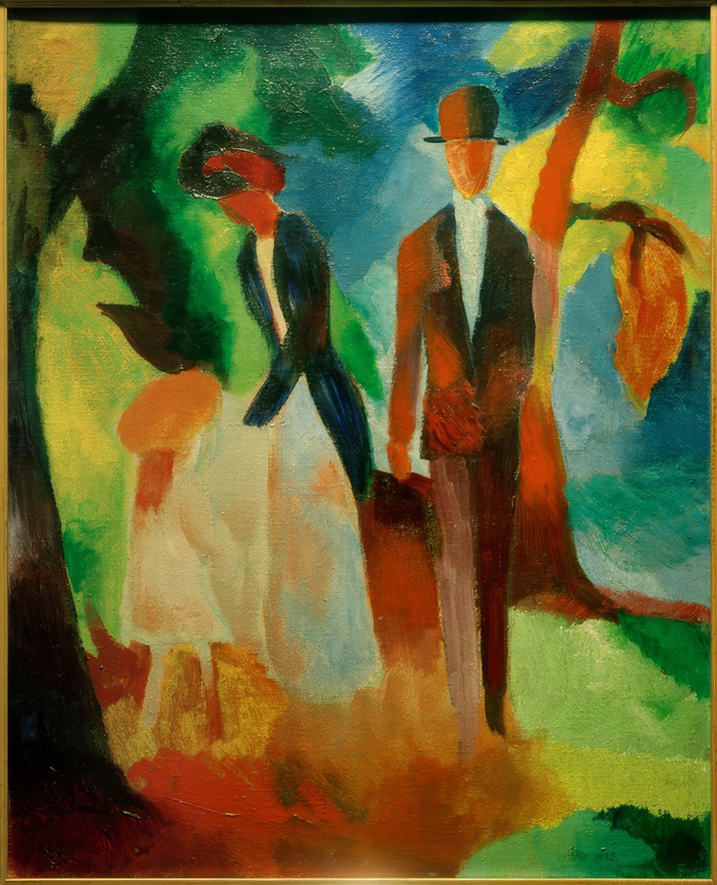 Folk ved den blå sø af August Macke