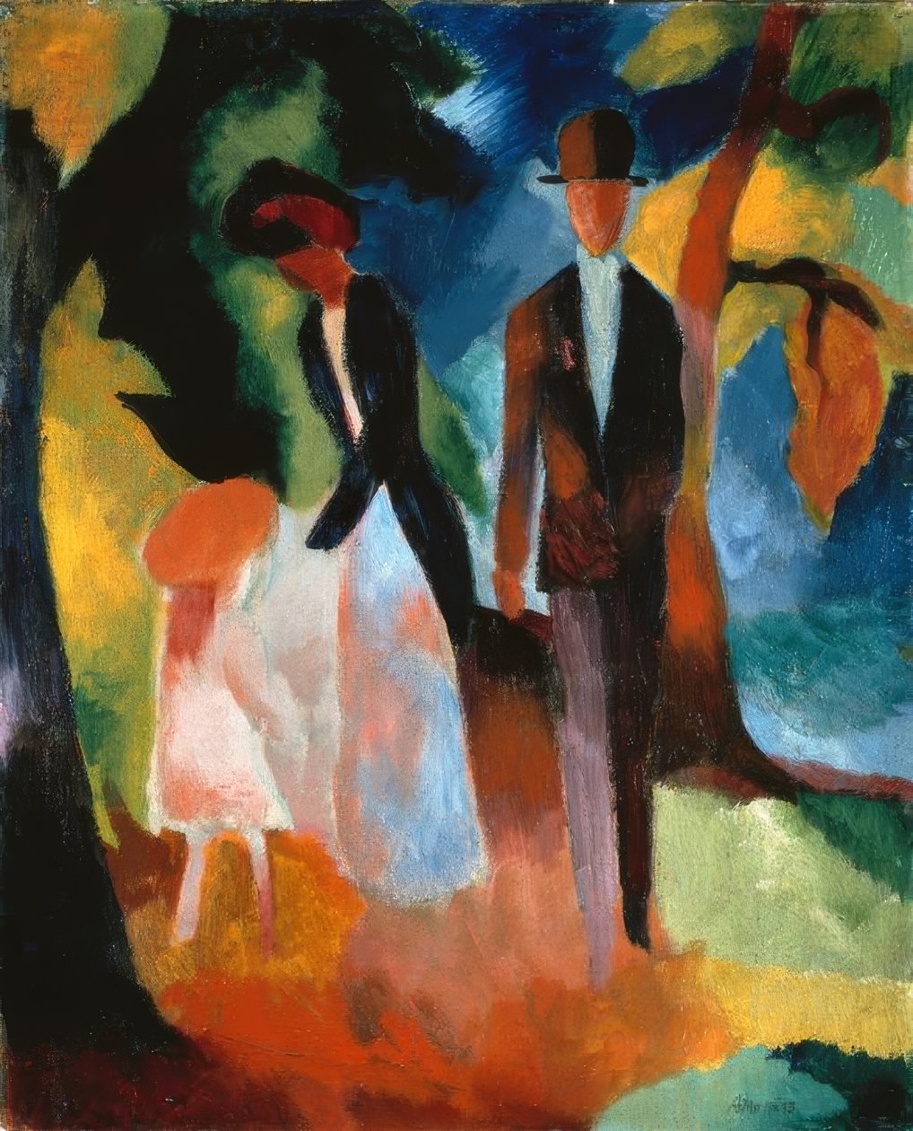 Folk ved den blå sø af August Macke