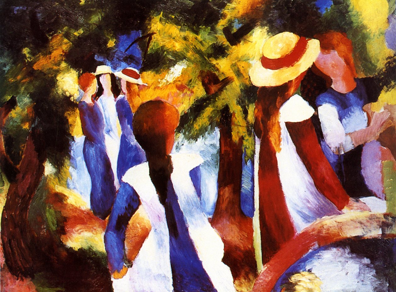 Pige under træer af August Macke