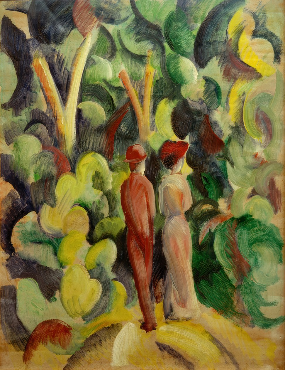 Par på skovstien af August Macke