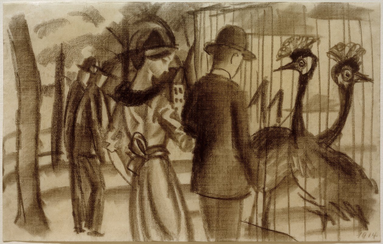 Par med de kronede traner af August Macke