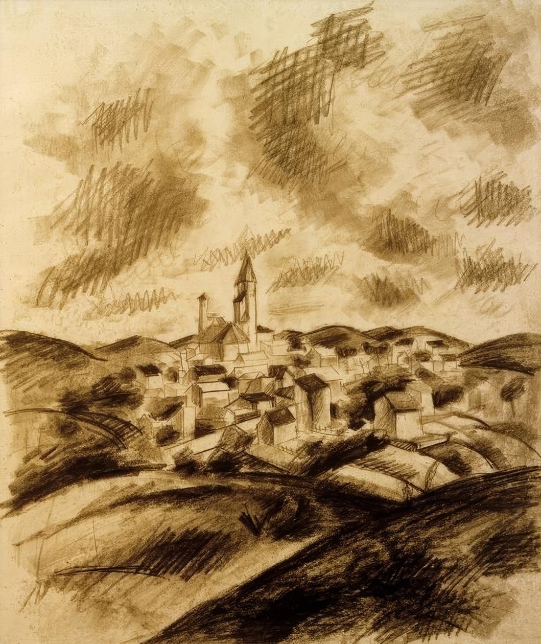 By i bakkelandet af August Macke