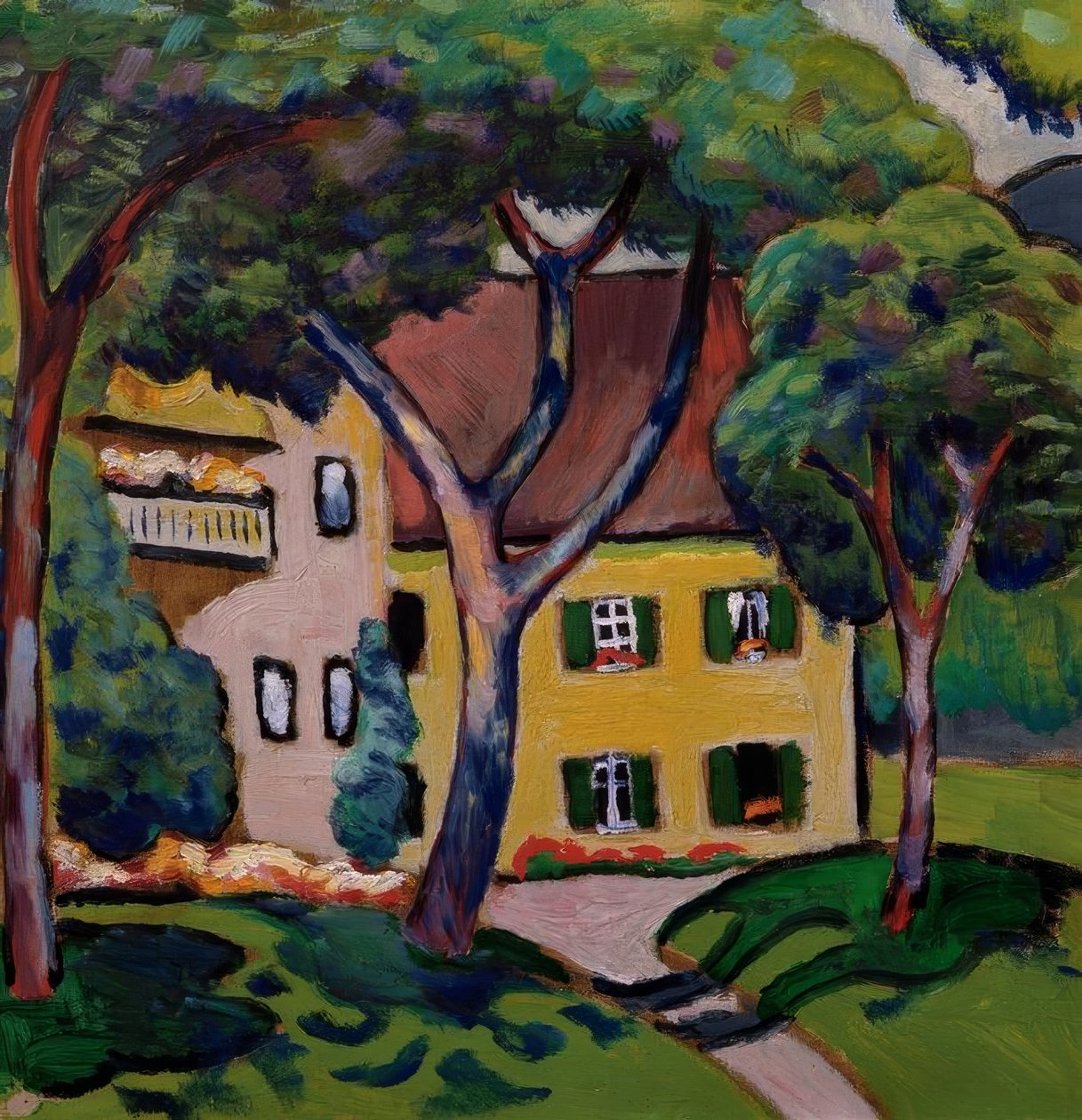 Staudacherhaus i Tegernsee af August Macke
