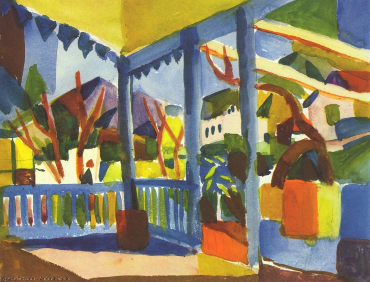 Terrasse på landstedet i St. Germain af August Macke