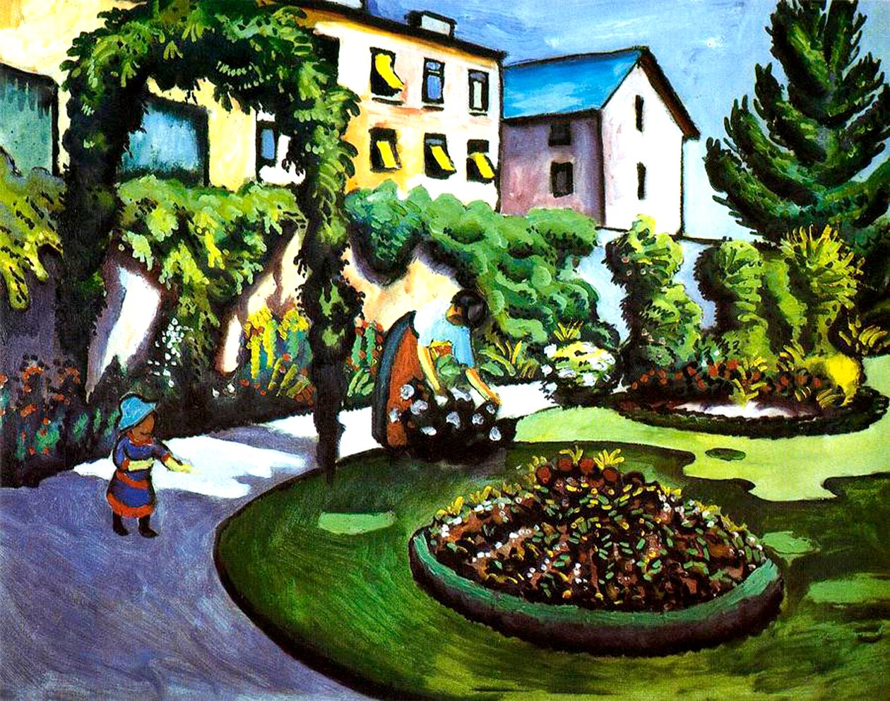 Kunstnerens have i Bonn, Tyskland, 1911 af August Macke
