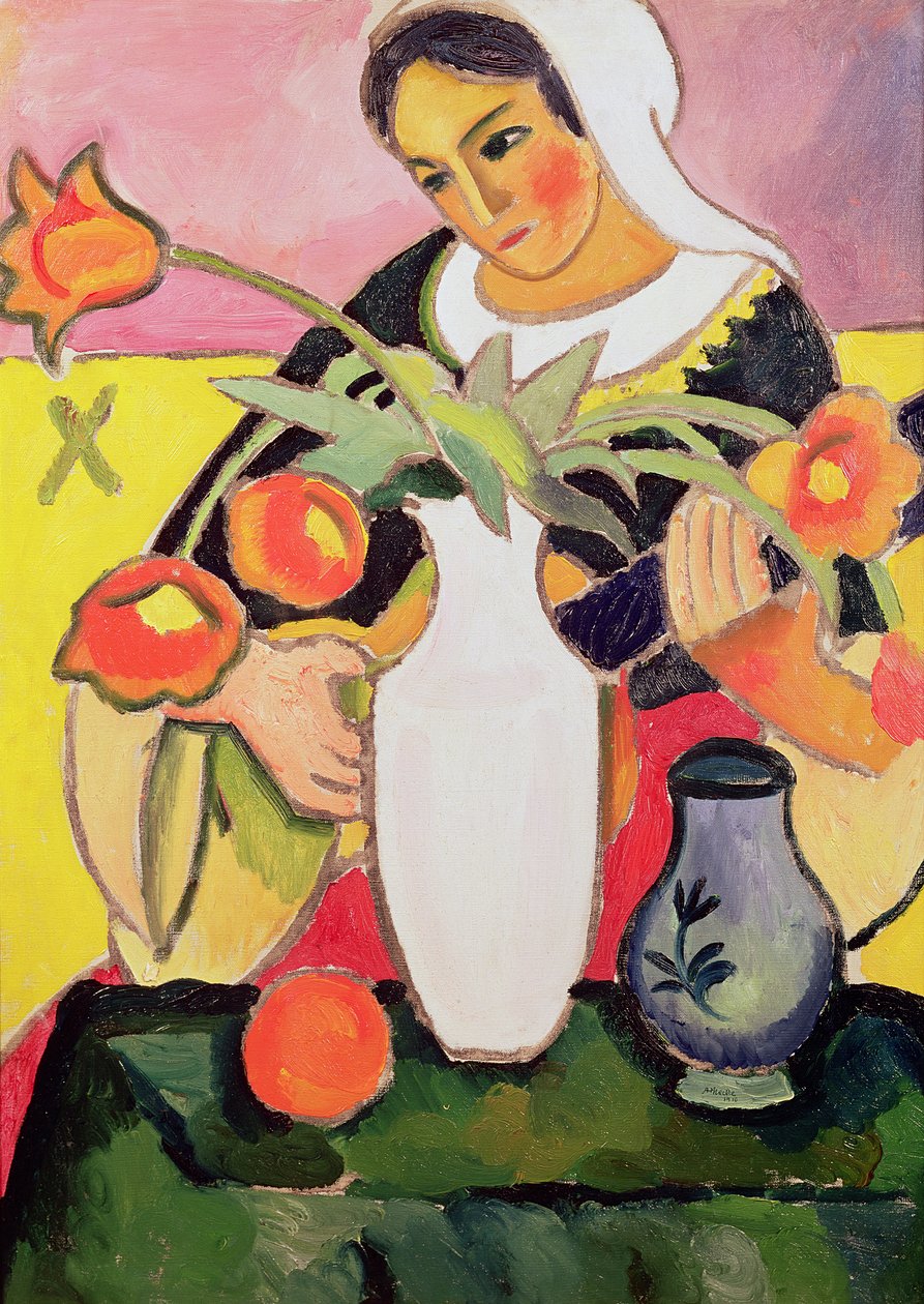 Lutespilleren, 1910 af August Macke