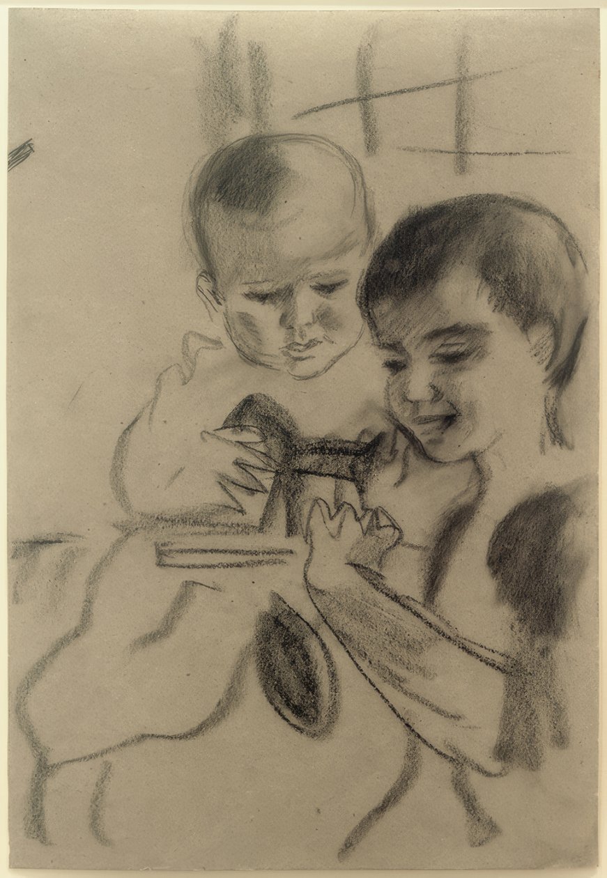 Walter og Wolfgang med lille hest af August Macke