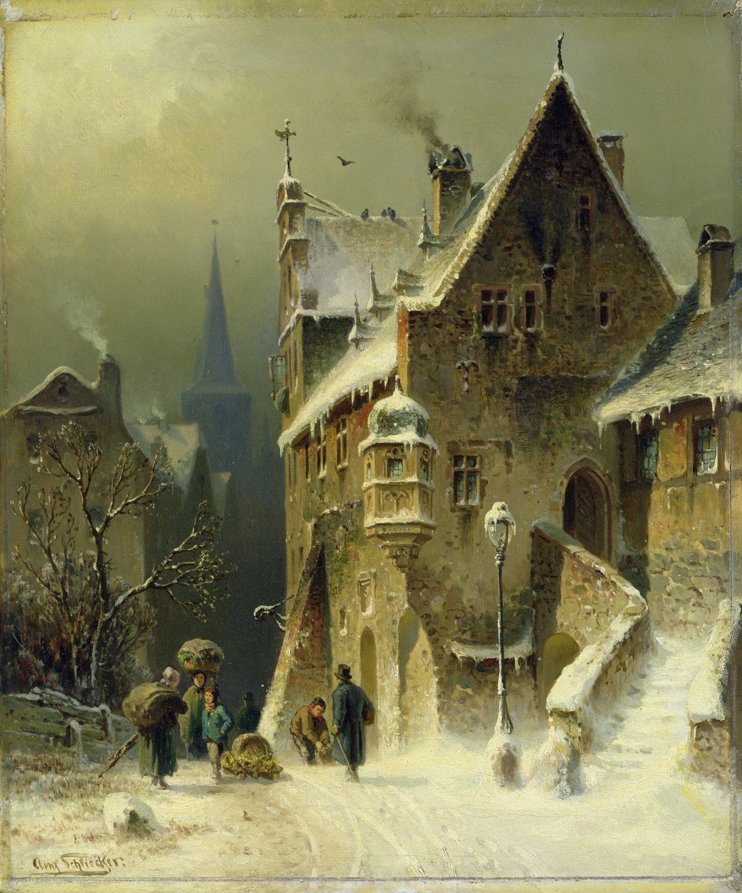 En lille by i Rhinen af August Schlieker