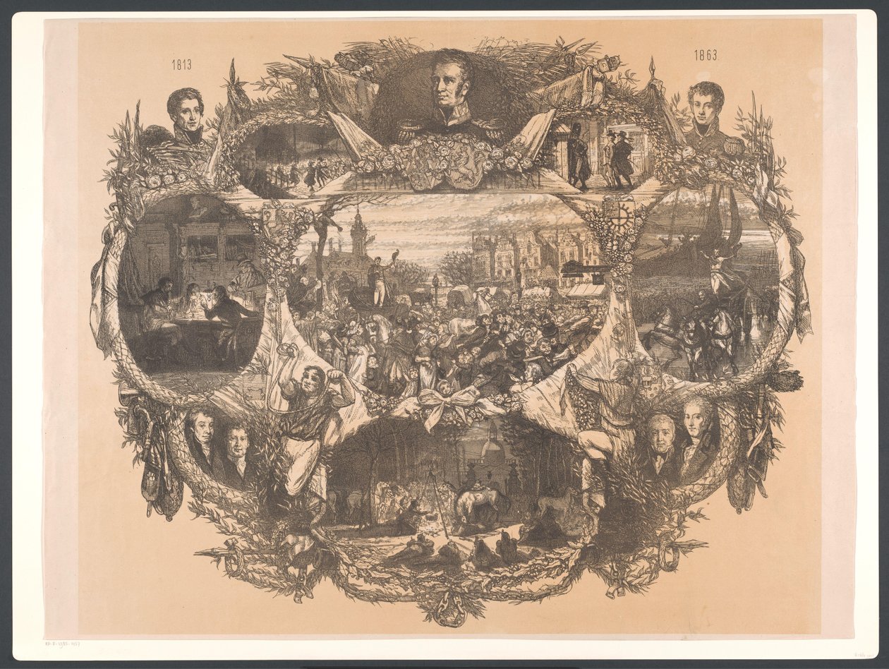 Plade til minde om novemberfestlighederne i 1863 af August Allebe