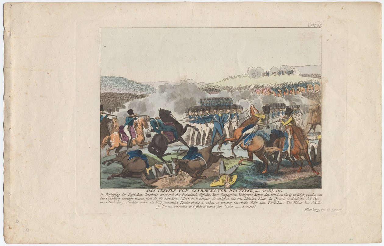 Møde i Ostrovno, nær Vitebsk, den 25. juli 1812 af August Friedrich Andreas Campe