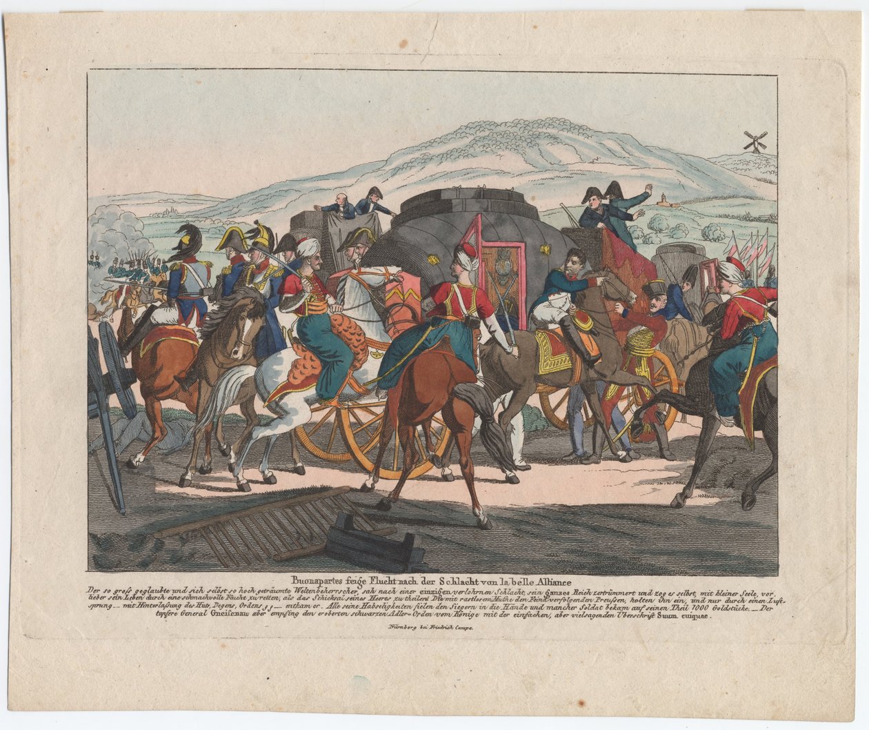 Napoleons flugt efter slaget ved Waterloo af August Friedrich Andreas Campe