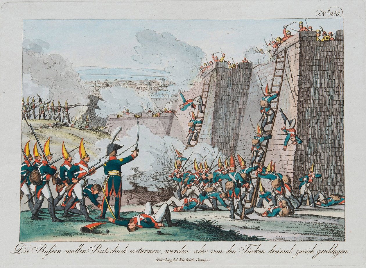 Belejringen af Rutchuk-fæstningen, ca. 1830 af August Friedrich Andreas Campe