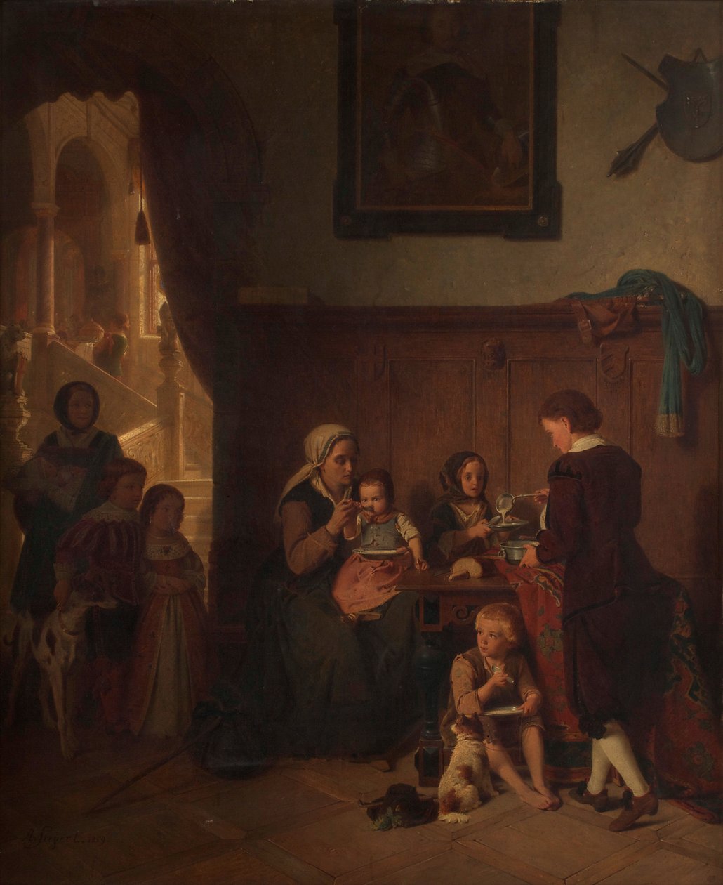 forplejning af en fattig familie af August Friedrich Siegert