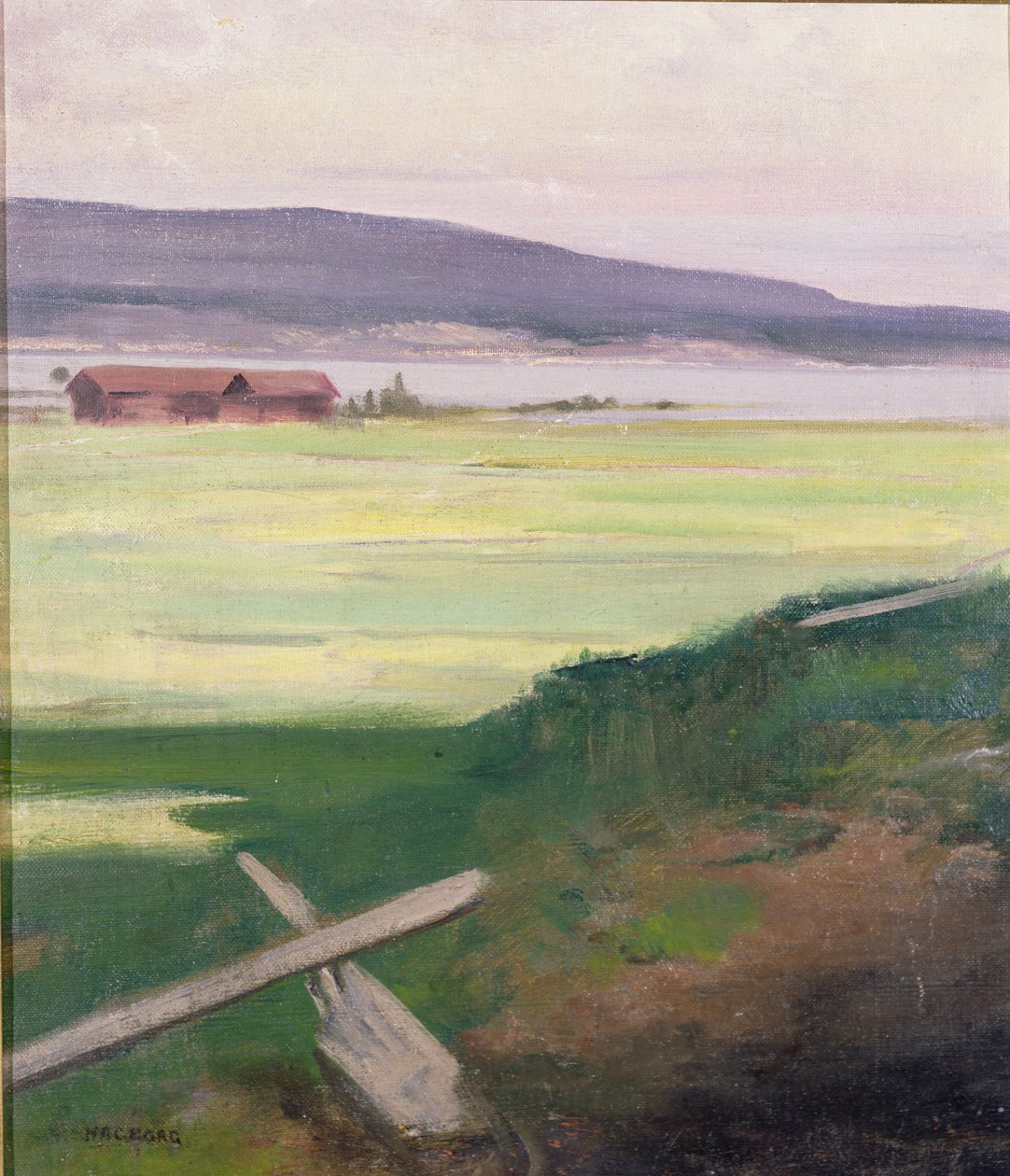 Landskab med stil, Norrland, Sverige af August Hagborg