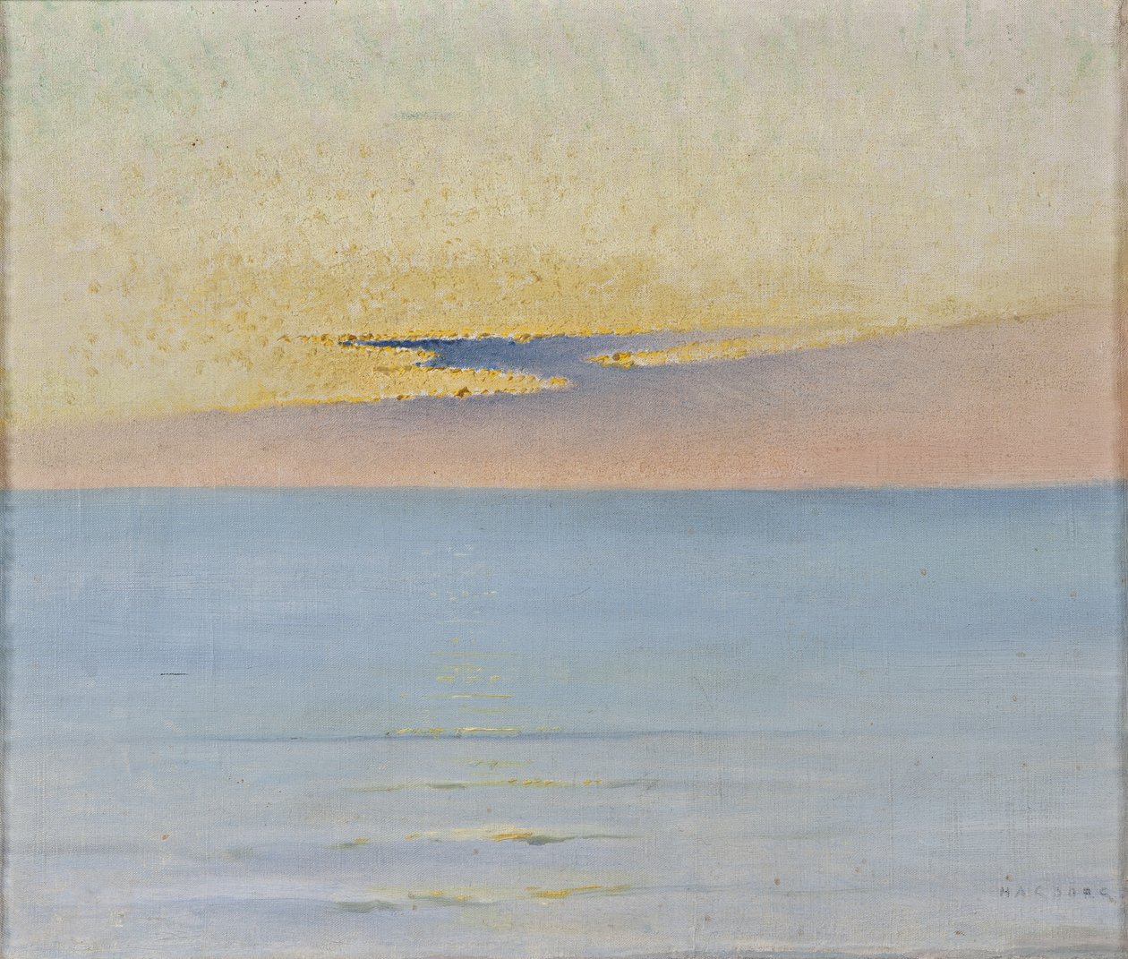 Hav i solnedgang af August Hagborg