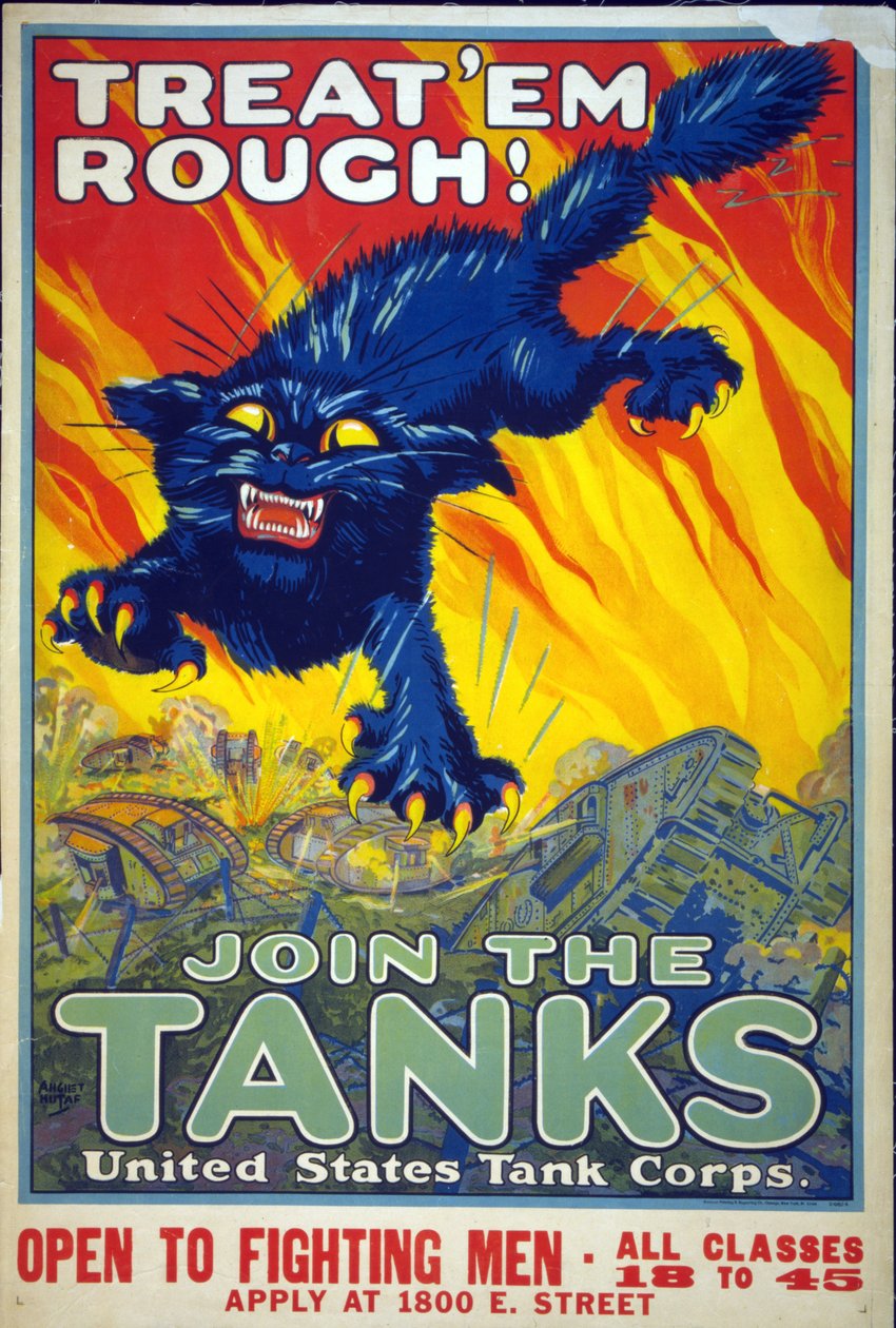 Behandl dem groft! Join the Tanks, 1917 af August Hutaf
