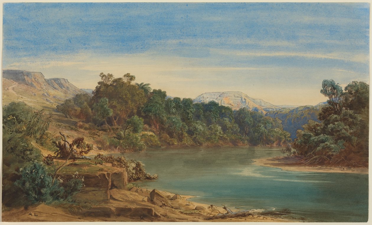 Langs Jordanfloden (recto) af August Löffler