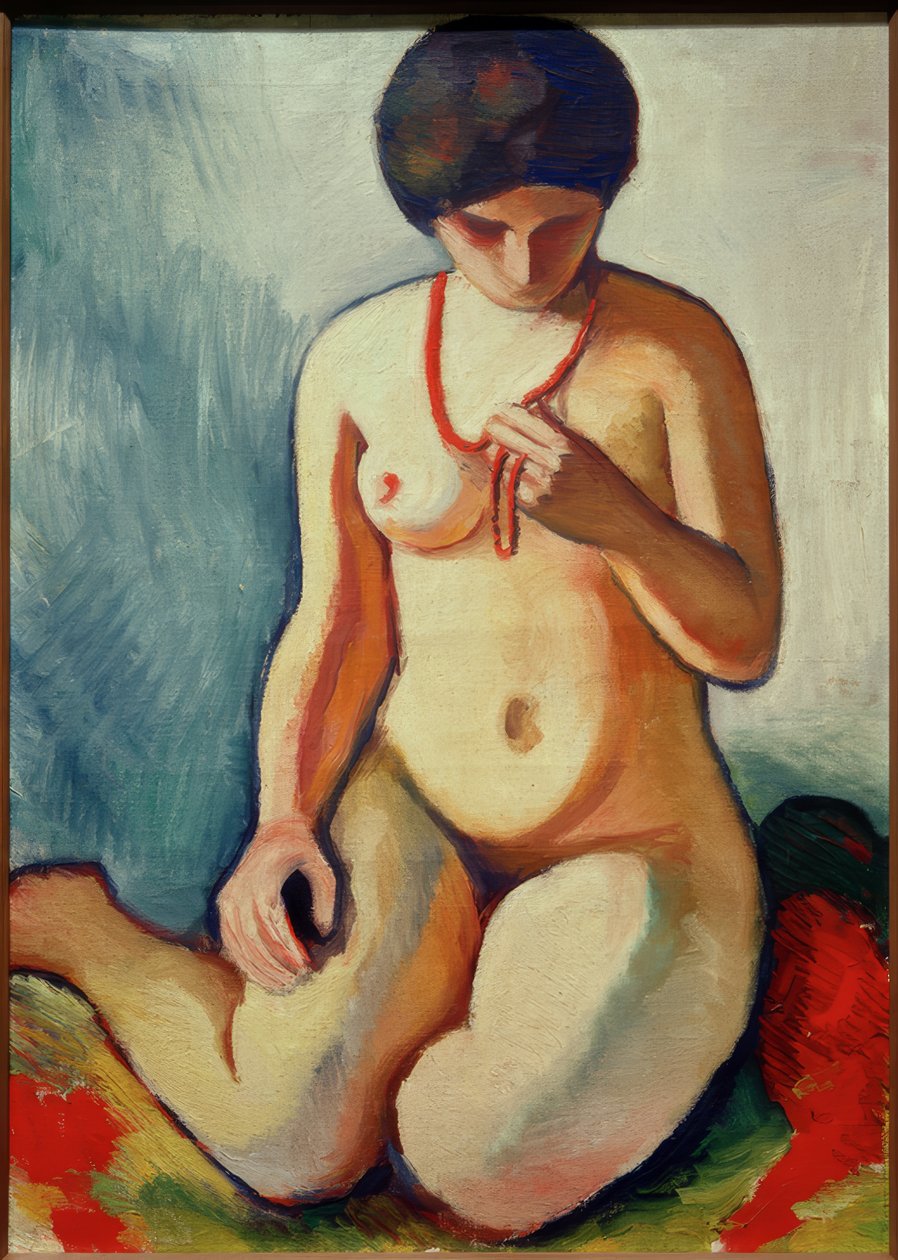 Nøgen med koral halskæde af August Macke