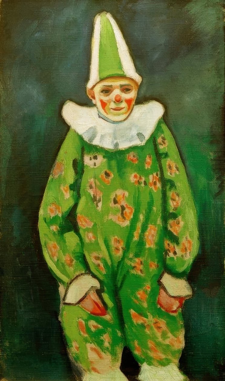 Klovn i grønt kostume af August Macke