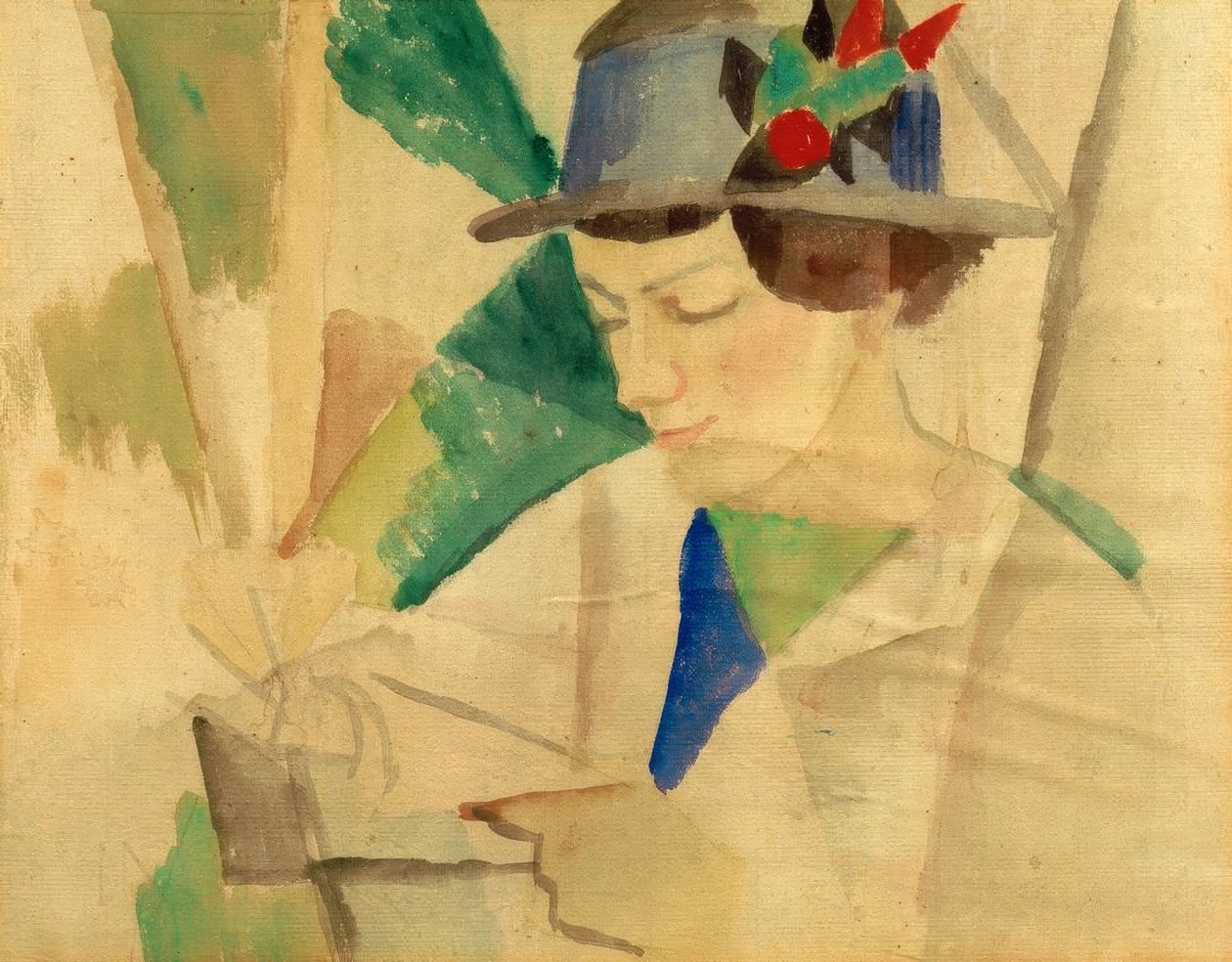 Malerens kone, læser af August Macke